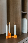 CANDELABRO ICONO NARANJA - SET DE 3