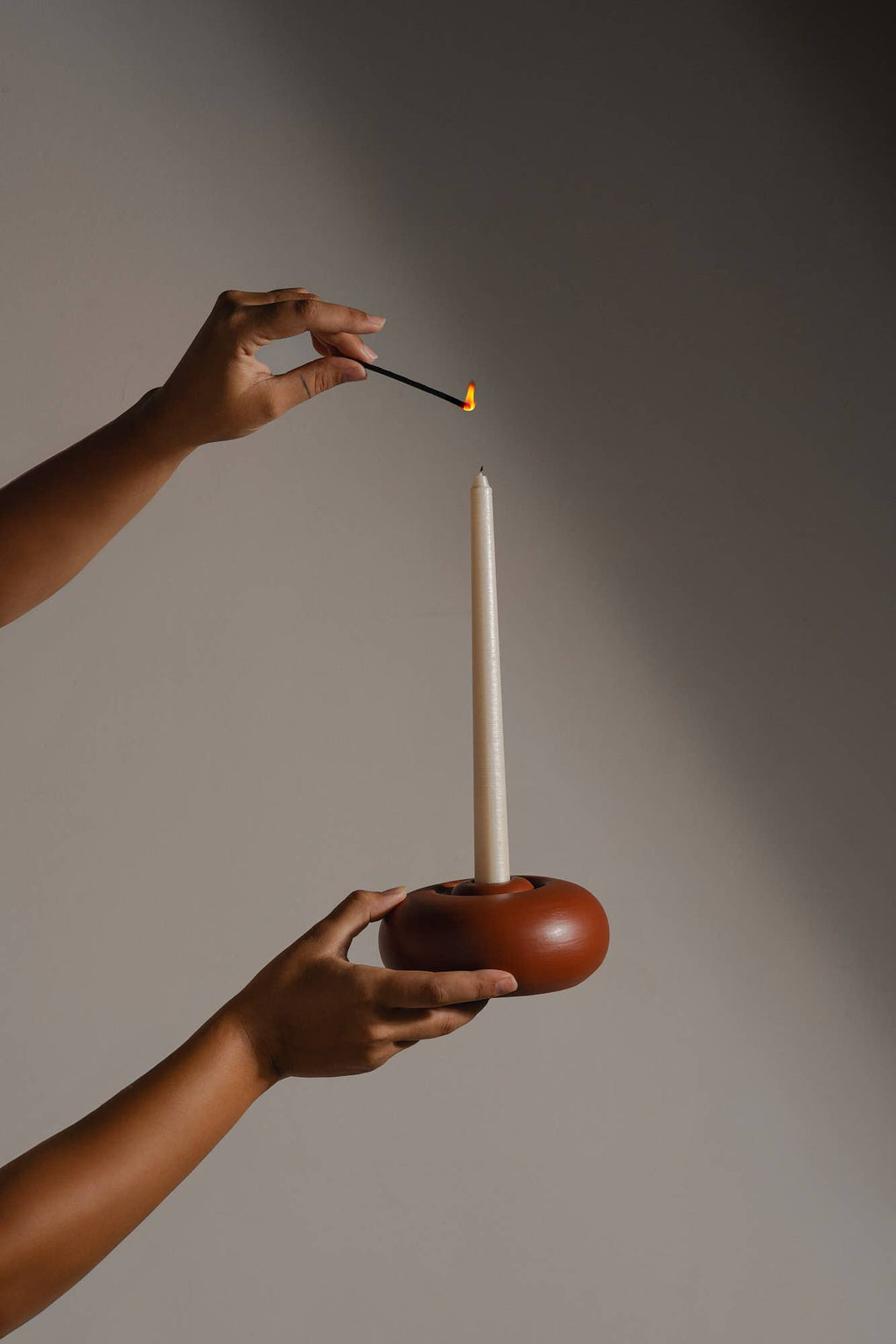 CANDELABRO DÚO TERRACOTA