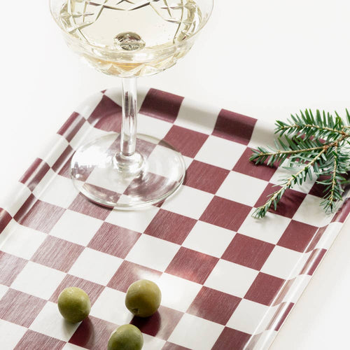 BANDEJA CHECKER BURDEOS - CASA CULTO | Shop Online