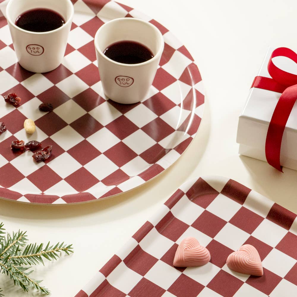 BANDEJA CHECKER BURDEOS - CASA CULTO | Shop Online