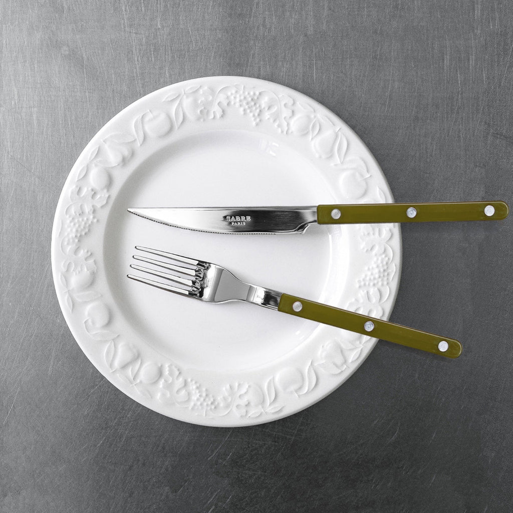 SET DE CUBIERTOS DE 4 PIEZAS, BISTROT LISO, VERDE HELECHO - CASA CULTO | Shop Online
