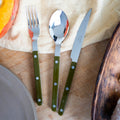 SET DE CUBIERTOS DE 4 PIEZAS, BISTROT LISO, VERDE HELECHO - CASA CULTO | Shop Online